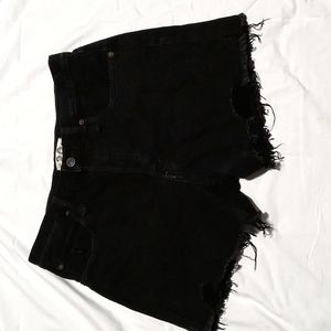 Free People Black Jean Shorts